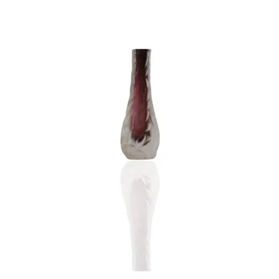 Marleth Pink / Purple Murano Colored Glass Vase With Satin Leaf Pattern – Deep Rose Core