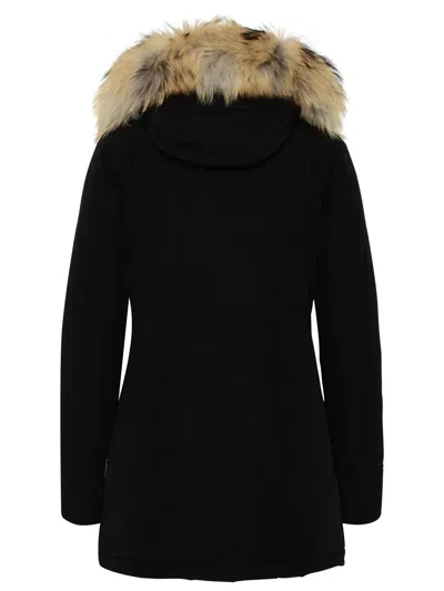 Woolrich Blue Technical Fabric Parka In Black