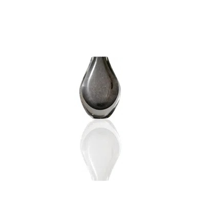 Marleth Grey Murano Colored Glass Vase – Charcoal Teardrop Core
