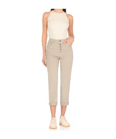 Dondup Cropped Button-fly Pants In Gray