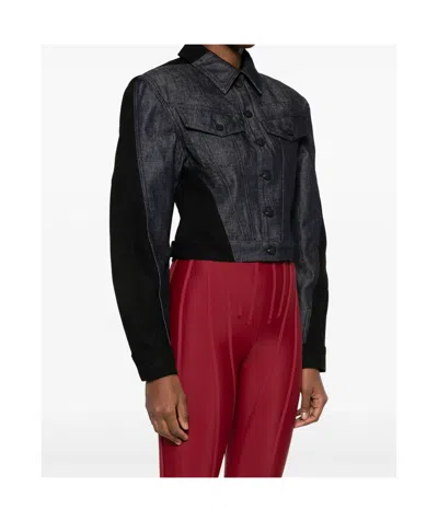 Mugler Two-color Denim Outer Jacket