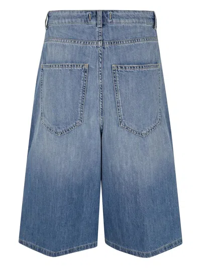 Seventy Lightweight Denim Bermuda Shorts In Blue