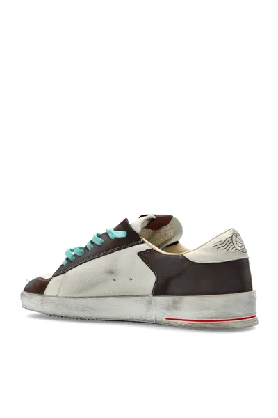 Golden Goose Stardan Two-tone Distressed Finish Leather Sneakers Shoes
