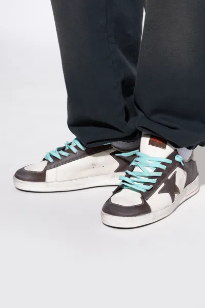 Golden Goose Stardan Two-tone Distressed Finish Leather Sneakers Shoes