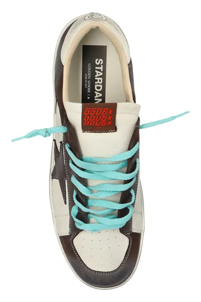 Golden Goose Stardan Two-tone Distressed Finish Leather Sneakers Shoes