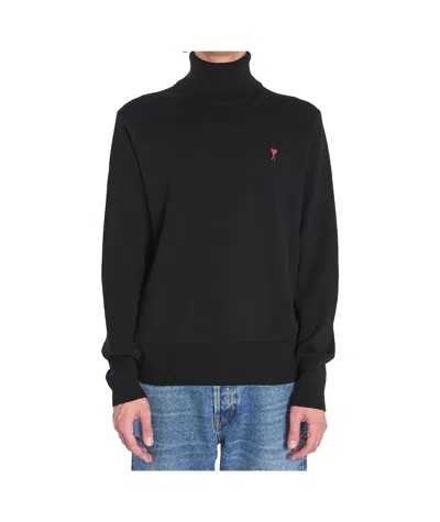 Ami Alexandre Mattiussi Ami Paris Ami De Coeur Merino Wool Turtleneck Sweater