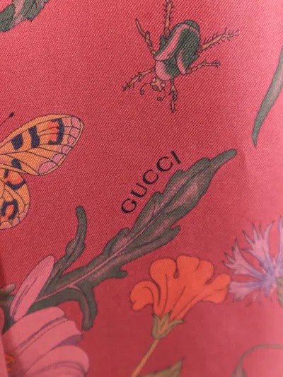 Gucci Silk Shirt With Flora Print And Tie Bow