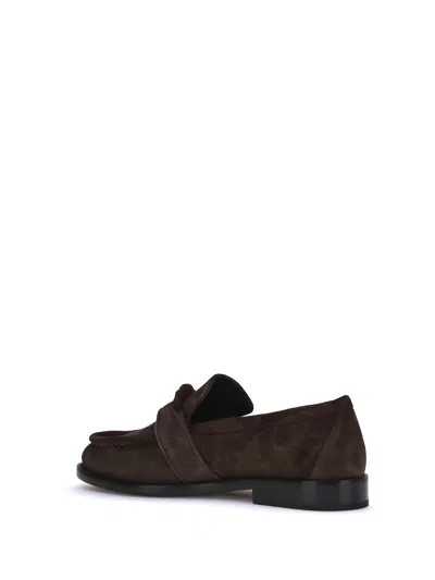 Bottega Veneta Astaire Fondente Suede Moccasin In Brown