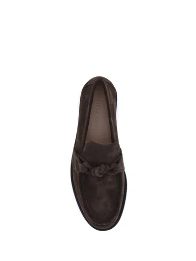 Bottega Veneta Astaire Fondente Suede Moccasin In Brown