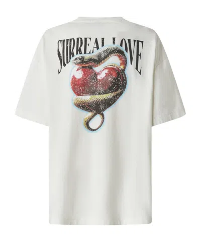 Pinko Logo Crew Neck Graphic Print Short Sleeve T-shirt In White