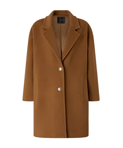 Pinko Single-breasted Wool-blend Cloth Coat In Brown