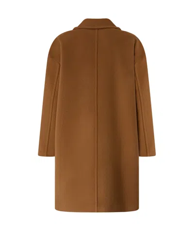 Pinko Single-breasted Wool-blend Cloth Coat In Brown
