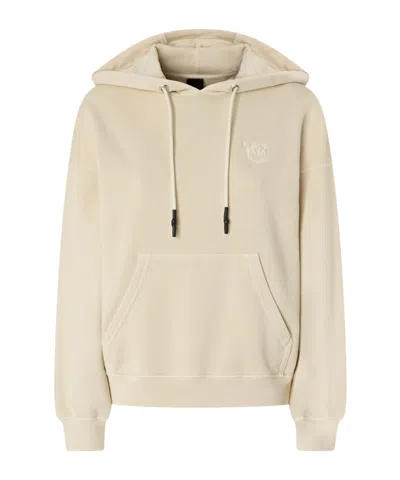 Pinko Hooded Knitwear With Drawstring And Kangaroo Pocket In Neutral