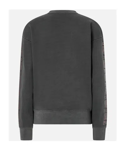 Pinko Logo-detail Cotton Sweatshirt In Gray