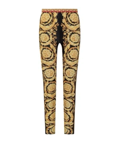 Versace Barocco Print Leggings In Multi