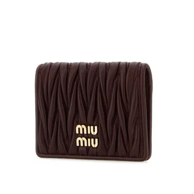 Miu Miu Textured Quilted Lamb Leather Wallet