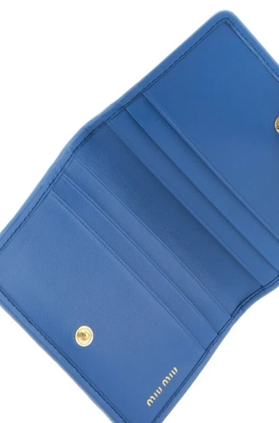 Miu Miu Cerulean Nappa Leather Card Holder