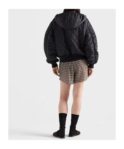Prada Womens Blue Re Nylon Lightweight Quilted Woven Jacket In Blue