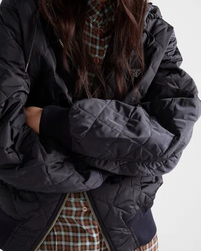 Prada Womens Blue Re Nylon Lightweight Quilted Woven Jacket In Blue