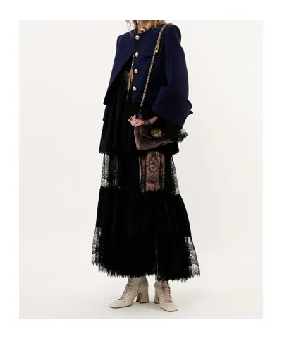Chloé Boxy Collarless Jacket In Wool Check