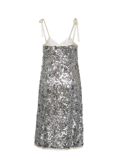 Prada Suspender Dress In Silver