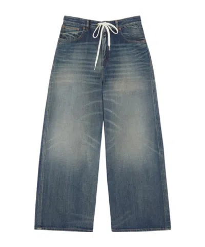 Mm6 Maison Margiela Drawstring Wide-leg Jeans