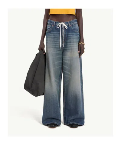Mm6 Maison Margiela Drawstring Wide-leg Jeans