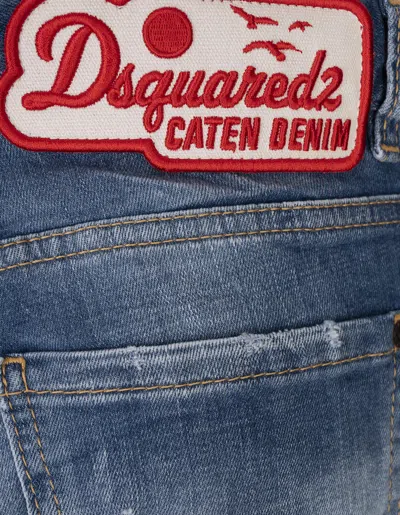Dsquared2 Straight Distressed Jeans In Blue