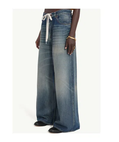 Mm6 Maison Margiela Drawstring Wide-leg Jeans