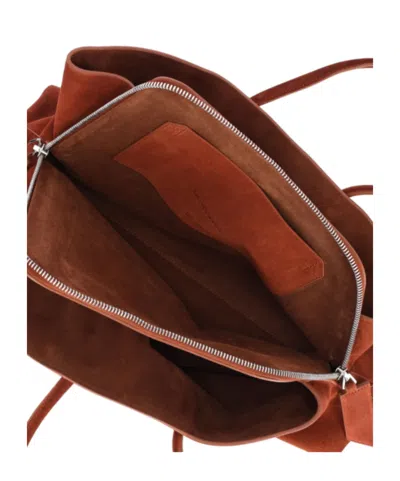 Attico Rectangular Suede Finish Double Handles Shoulder Bag