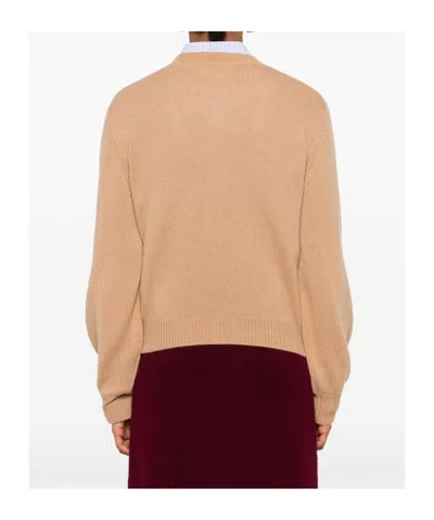 Marni Brown V-neck Sweater In Brown