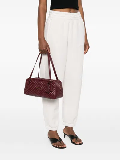 Versace Bordeaux Quilted Leather Bowling Crossbody Bag