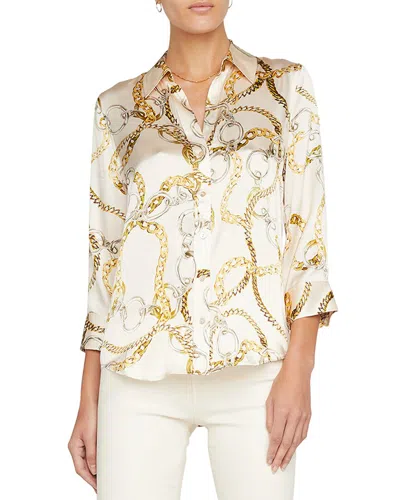 L Agence L'agence Dani 3/4 Sleeve Silk Blouse
