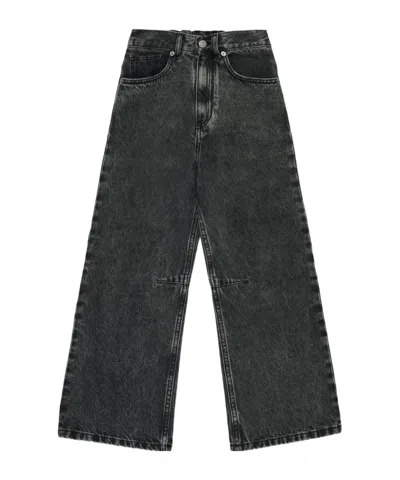 Mm6 Maison Margiela Kids Straight Jeans In Black