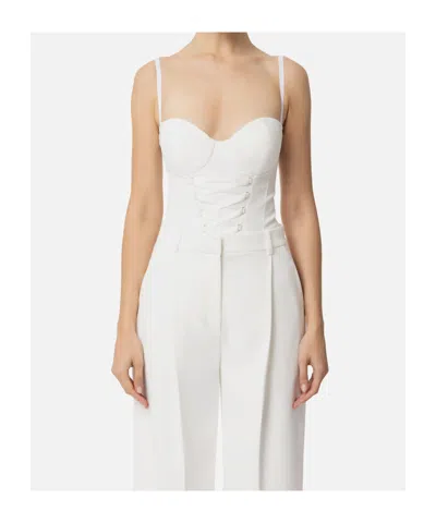 Elisabetta Franchi Criss-cross Crepe Bodysuit