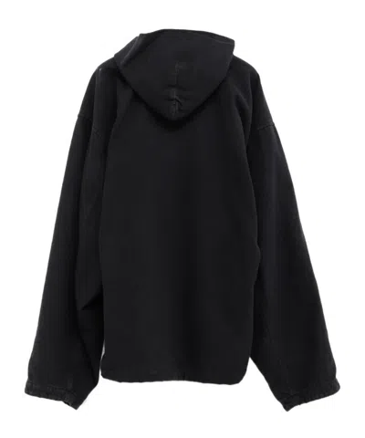 Balenciaga Hooded Zip-up Jacket For Men In Black