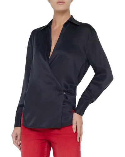L Agence L'agence Sora Wrap Front Silk Blouse