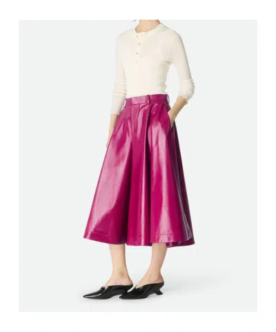Bottega Veneta Culotte En Cuir Brillant In Purple