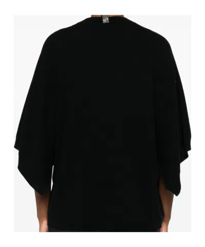 Fabiana Filippi Wool Blend Batwing Sleeve Top In Black