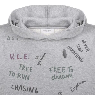 Golden Goose Printed Fleece Hoodie In Gray