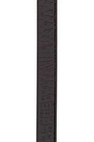 Valentino Brown Leather Vlogo Belt