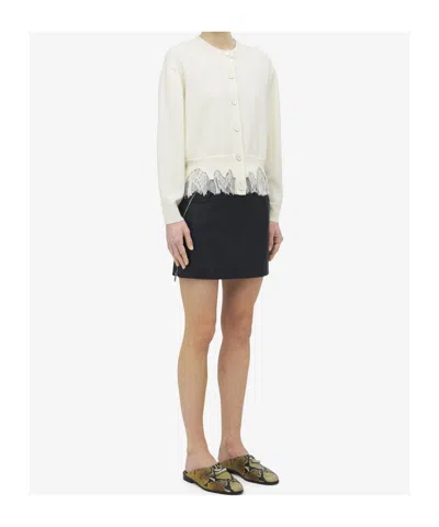 Alexander Mcqueen Women's Cobweb Lace Shrunken Cardigan In Ivory