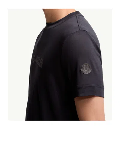 Moncler Logo Crewneck T-shirt In Blue