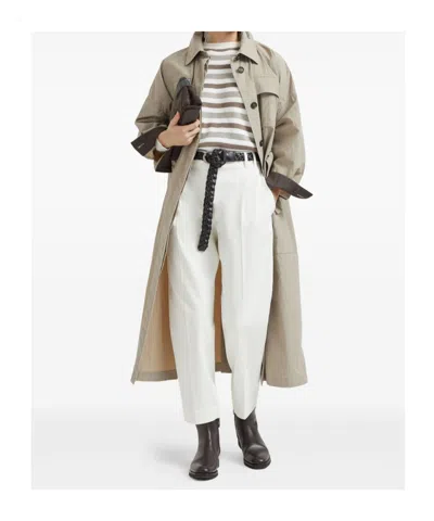 Brunello Cucinelli Trench Coat Belted Back Vent