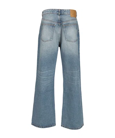 Ami Alexandre Mattiussi Ami Paris Whiskering Effect Wide-leg Jeans In Blue