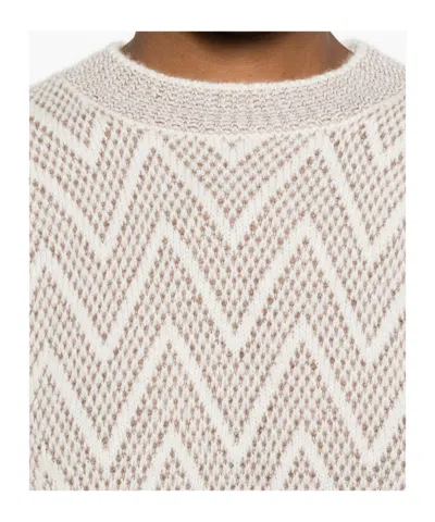 Peserico Zigzag-knit Sweater In Gray