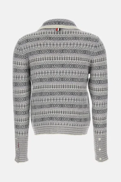 Thom Browne Jacquard Pullover In Gray