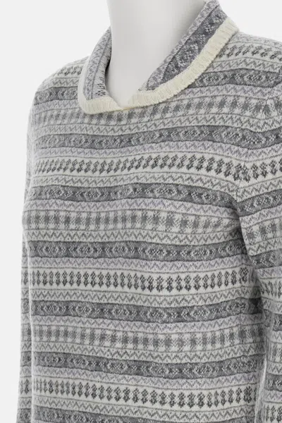 Thom Browne Jacquard Pullover In Gray