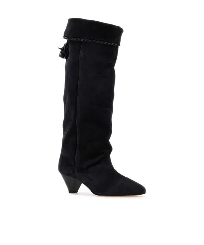 Isabel Marant Suede Knee Length Boots With Cone Heel