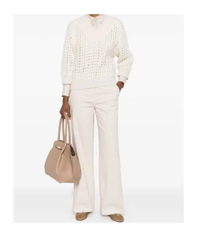 Peserico V-neck Open-knit Sweater